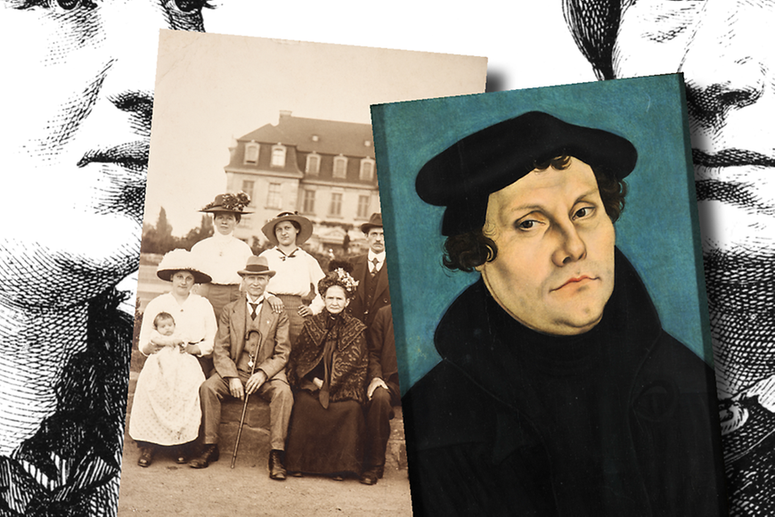 Collage mit Luthers Gesicht