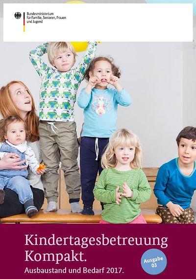 Titelseite der Broschüre "Kindertagesbetreuung Kompakt - Ausbaustand und Bedarf 2017 - Ausgabe 3"