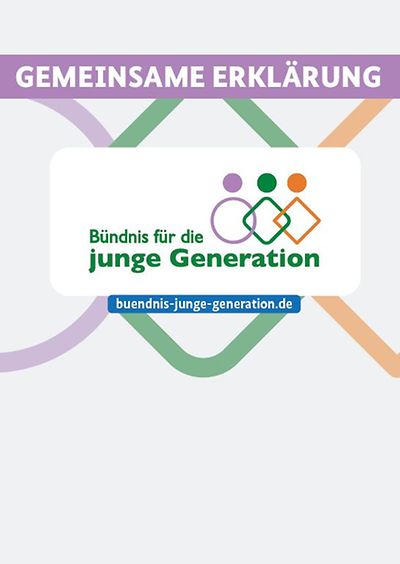 Titelseite der Gemeinsamen Erklärung vom Bündnis für die junge Generation