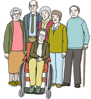 Zeichnung von älteren Menschen