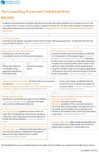 The Counselling Process and Confidential Birth