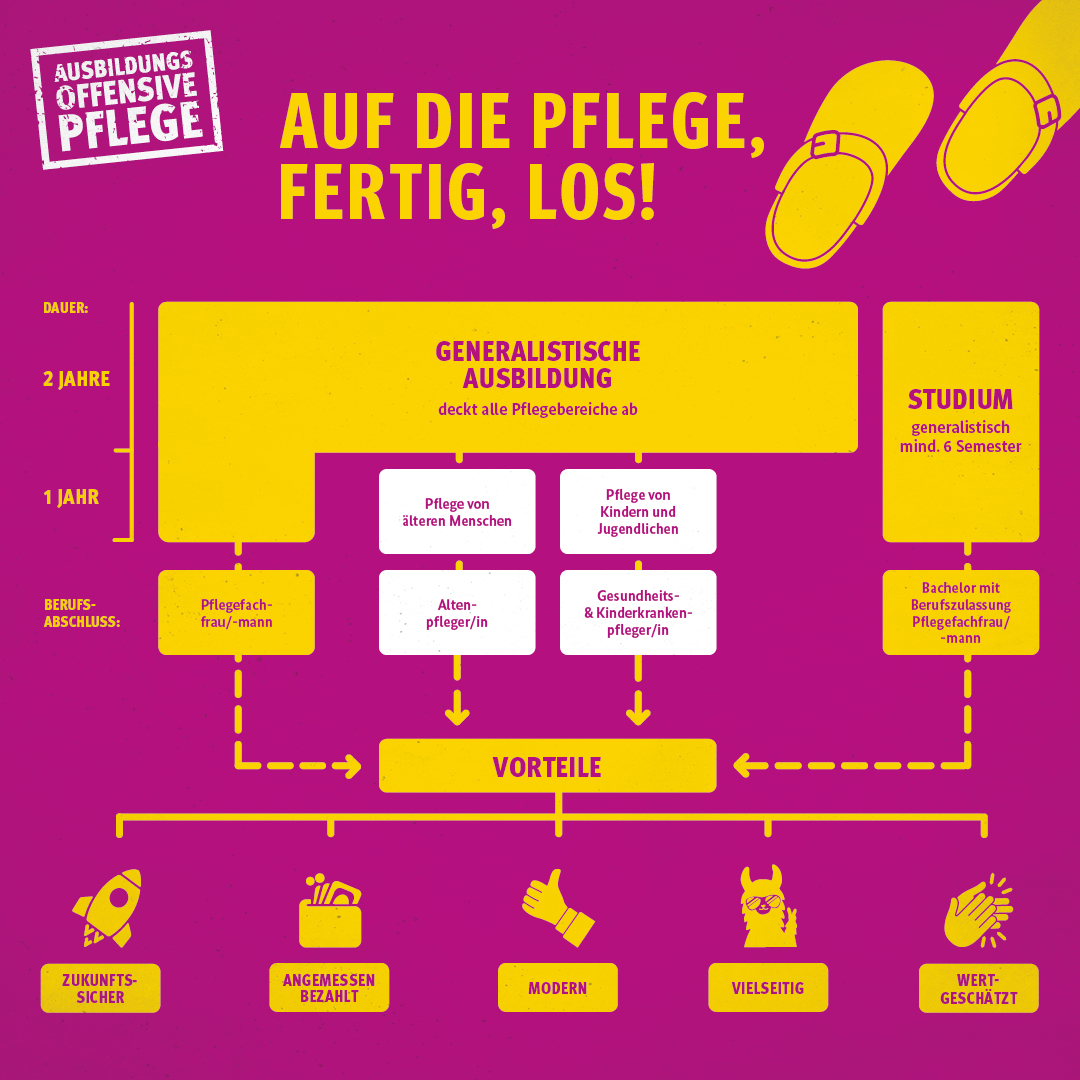 Infografik zur neuen Pflegeausbildung 