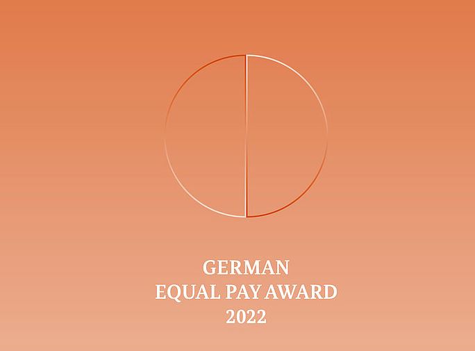Orangefarbenes Logo mit einem geteilten Kreis