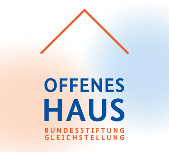 Logo der Stiftung: Unter einem Dach steht: Offenes Haus Bundesstiftung Gleichstellung