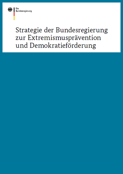 Cover der Broschüre "Strategie der Bundesregierung zur Extremismusprävention und Demokratieförderung"