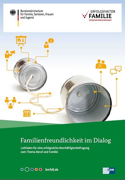 Cover der Broschüre "Familienfreundlichkeit im Dialog"