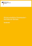 Cover der Broschüre "Partnerschaftliche Vereinbarkeit - Die Rolle der Betriebe"