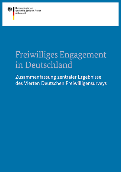 Cover der Broschüre "Freiwilliges Engagement in Deutschland - Vierter Deutscher Freiwilligensurvey - Zusammenfassung"