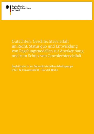  Titelseite Gutachten Geschlechtervielfalt im Recht Band 8