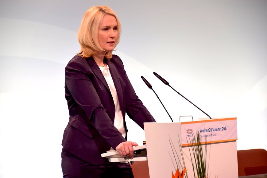 Manuela Schwesig spricht auf dem W20-Gipfel