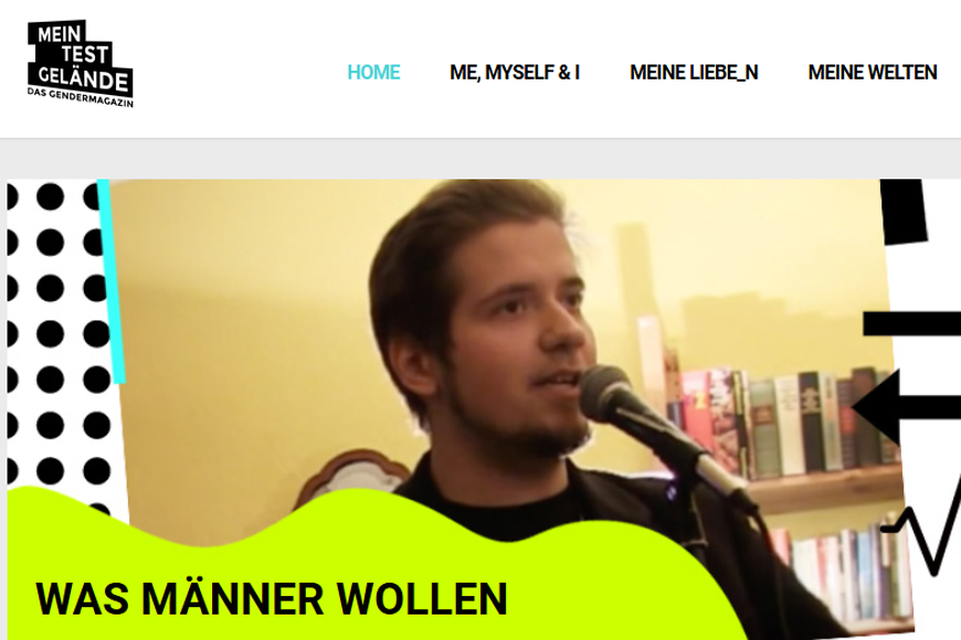 Screenshot der Internetseite meinTestgelände.de mit einem Artikel mit dem Titel: Was Männer wollen