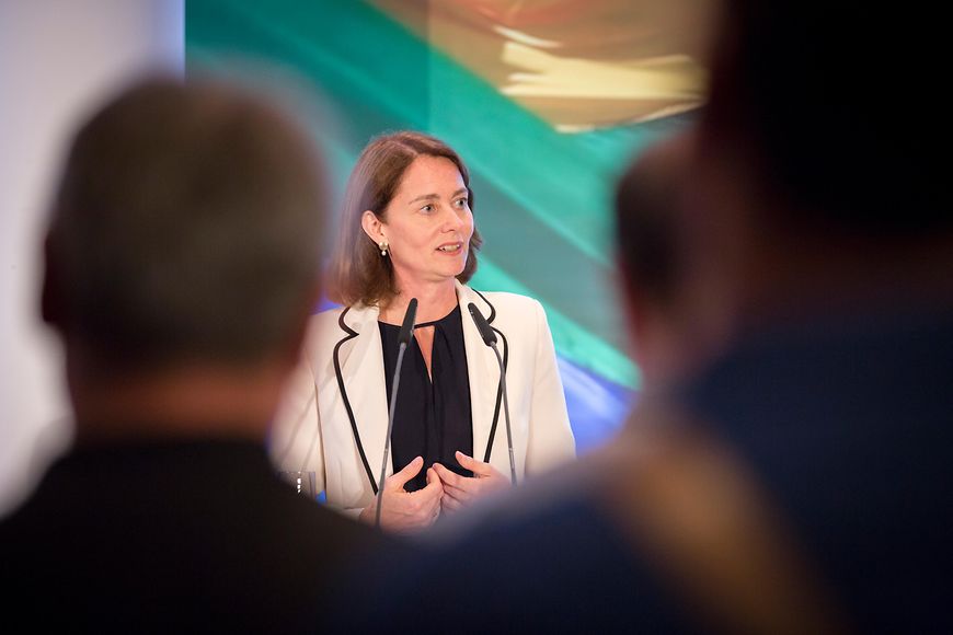 Katarina Barley während ihrer Rede im Bundesgleichstellungsministerium