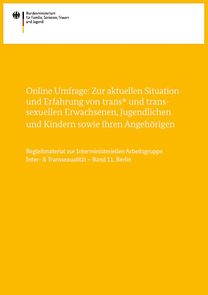 Titelseite der Online-Umfrage zur aktuellen Situation und Erfahrung von trans* und transsexuellen Erwachsenen...