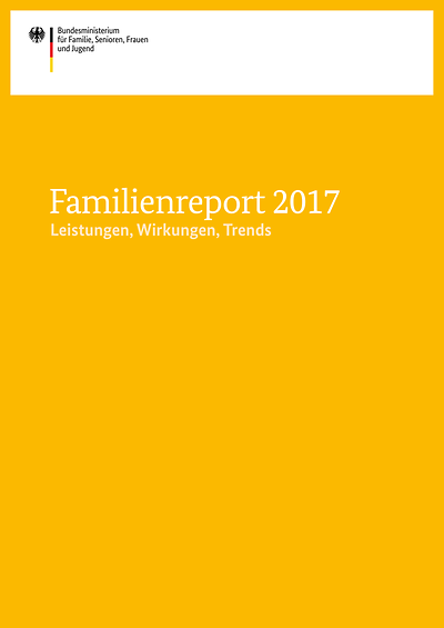 Cover der Broschüre "Familienreport 2017"