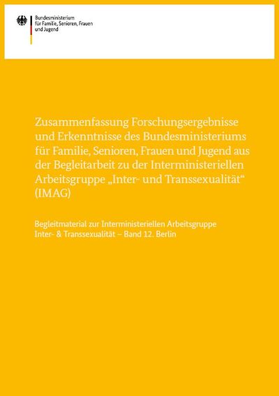 Titelseite Interministrielle Arbeitsgruppe "Inter- und Transsexualität" - IMAG Band 12