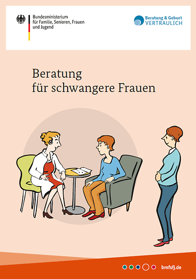 Titelseite des Flyers "Beratung für schwangere Frauen"