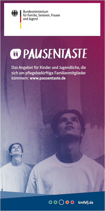 Titelseite des Flyers "Pausentaste"