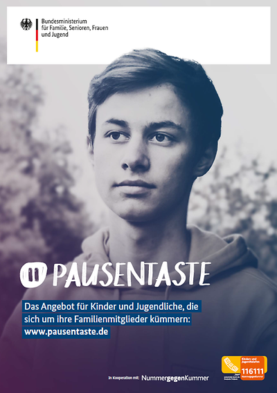 Plakat "Pausentaste" - Motiv Junge