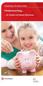 Titelseite Flyer Famililenkasse Kinderzuschlag für Familien mit kleinen Einkommen