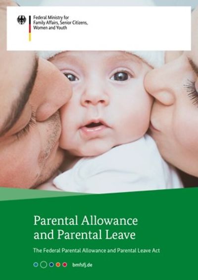 Titelseite der Broschüre zum Elterngeld in englischer Sprache