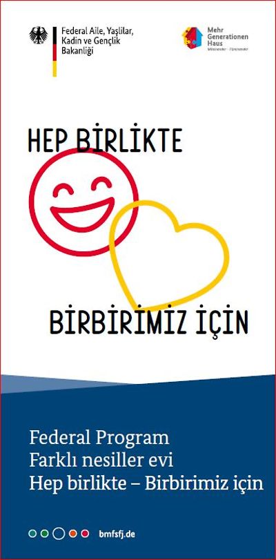 )Titelseite Flyer Bundesprogramm Mehrgenerationenhaeuser - türkisch