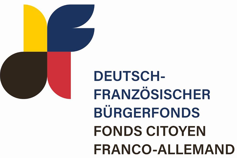 Das gelb-schwarz-blau-rote Logo des Deutsch-Französischen Bürgerfonds