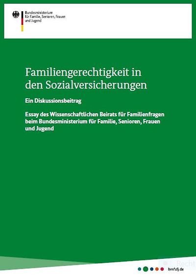 Titelseite des Essays Familiengerechtigkeit in den Sozialversicherungen