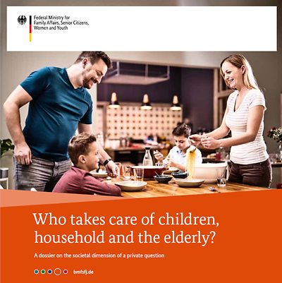 Cover "Who takes care of children, household and the elderly?"