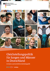 Titelseite der Broschüre "Gleichstellungspolitik für Jungen und Männer in Deutschland"