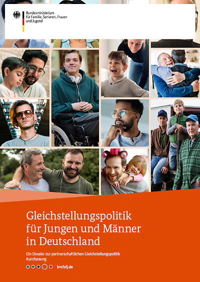 Titelseite der Kurzfassung der Broschüre Gleichstellungspolitik für Jungen und Männer in Deutschland"