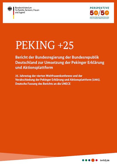 Titelseite der Broschüre "PEKING +25"