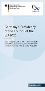 Titel Flyer "Die deutsche EU-Ratspräsidentschaft 2020" - englisch