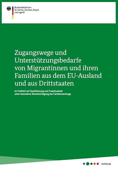 Titelseite der Expertise Zugangswege und Unterstützungsbedarfe von Migrantinnen und ihren Familien