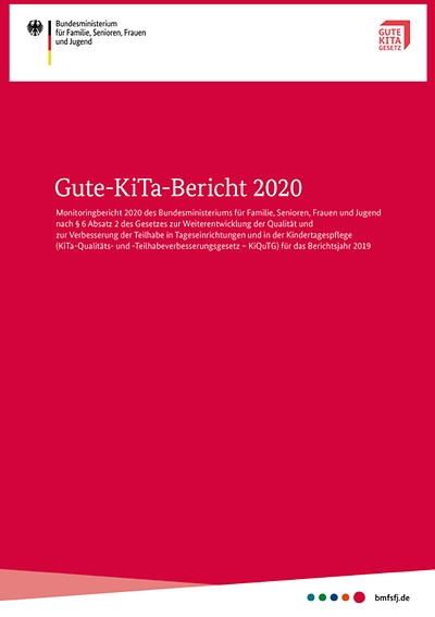 Titelseite der Broschüre "Gute-KiTa-Bericht 2020"