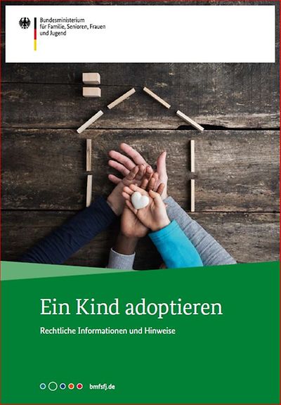 Titelseite der Broschüre "Ein Kind adoptieren"