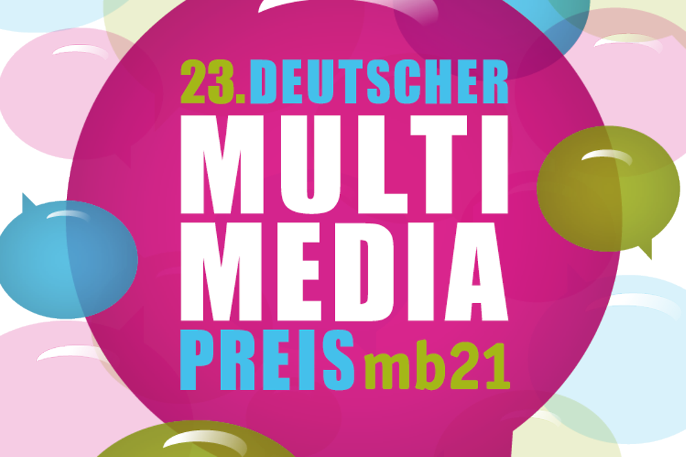 Buntes Logo des Preises mit Luftballons 