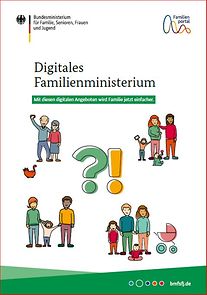 Titelseite Flyer "Digitales Familienministerium" Handreichung für Beraterinnen und Berater