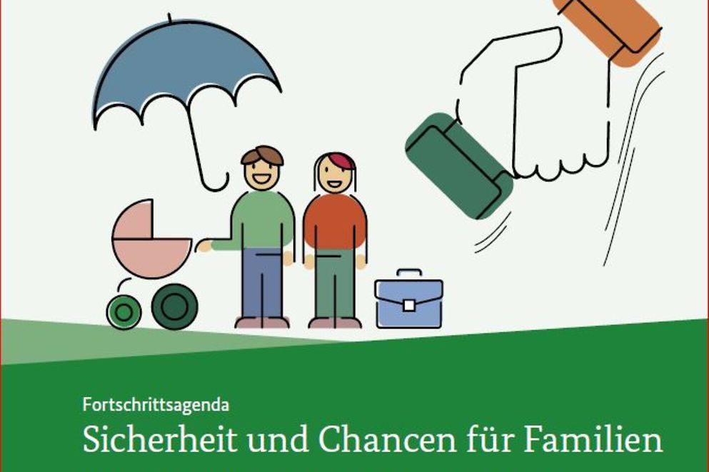 Titelseite "Fortschrittsagenda - Sicherheit und Chancen für Familien"