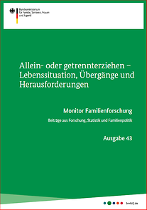 Titelseite Monitor Familienforschung, Ausgabe 43 - Allein- oder getrennterziehen