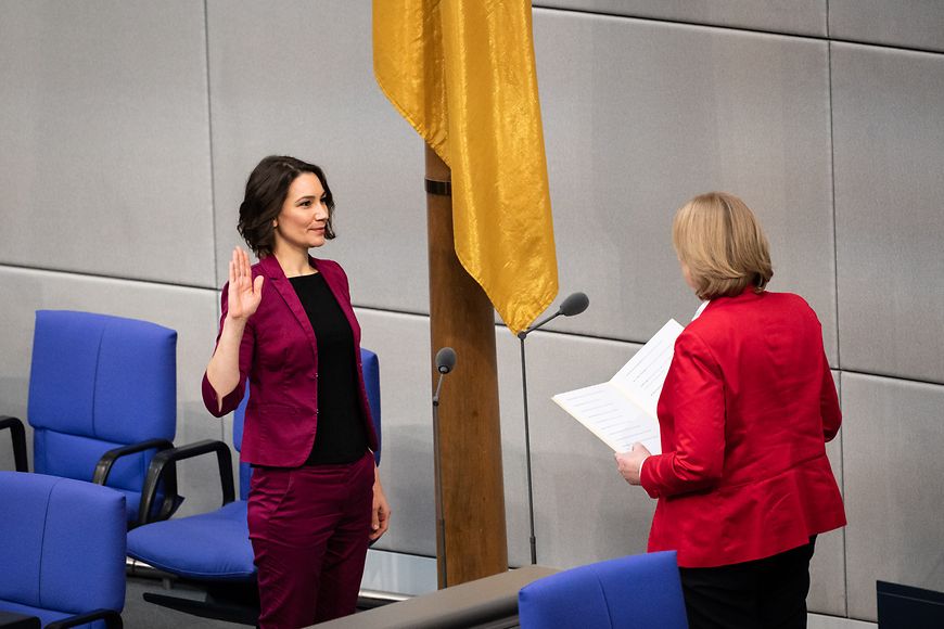 Anne Spiegel bei ihrer Vereidigung im Deutschen Bundestag