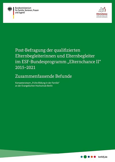 Titelseite: Post-Befragung Elternchance II 2015-2021 - Zusammenfassende Befunde