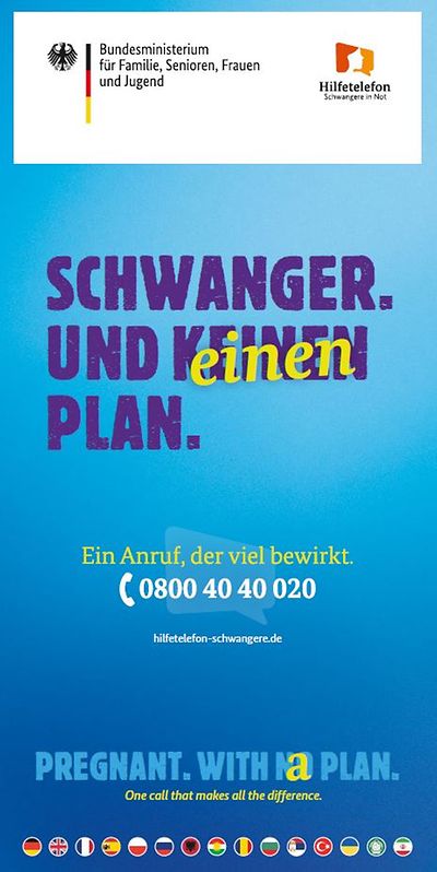 Titelseite des Flyers "Schwanger und (k)einen Plan."