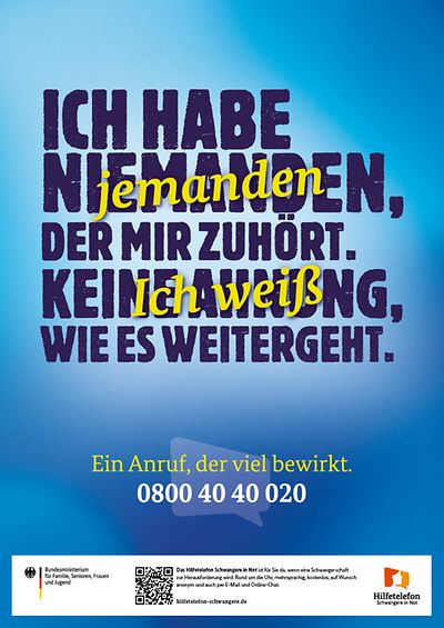 Plakat Hilfetelefon "Schwangere in Not"