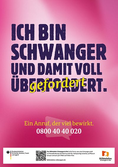 Plakat Hilfetelefon "Schwangere in Not"
