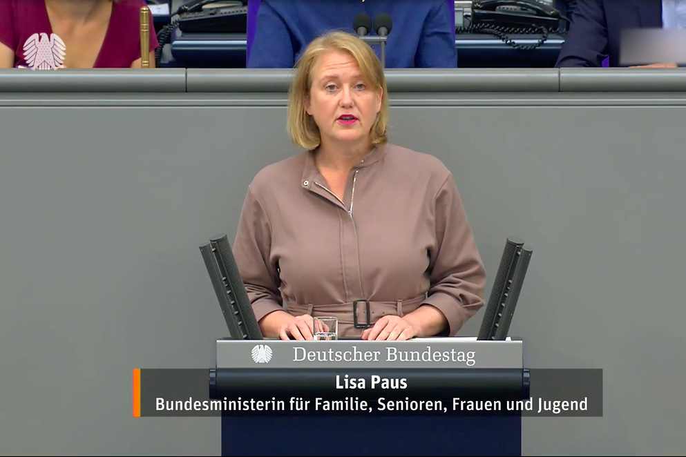 Bundesfrauenministerin Lisa Paus im Bundestag