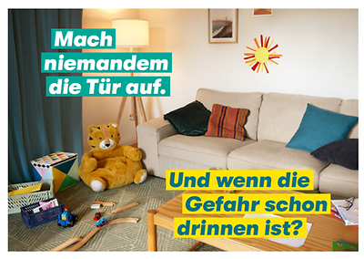 Titel: Postkarte „Schieb den Gedanken nicht weg!“ - Motiv Wohnzimmer