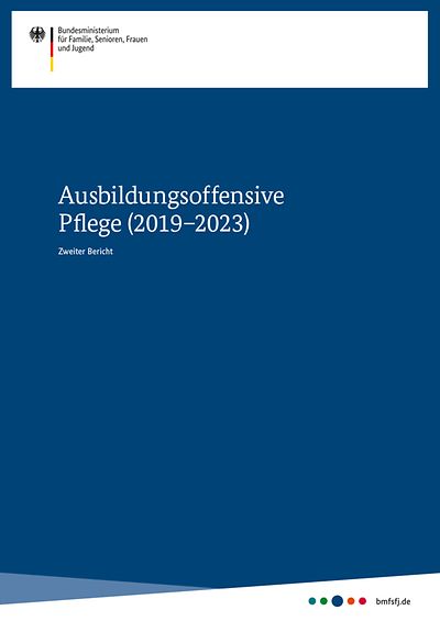 Titelseite Ausbildungsoffensive Pflege (2019-2023) - Zweiter Bericht