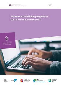 Titelseite des Berichts "Expertise zu Fortbildungsangeboten zum Thema häusliche Gewalt"