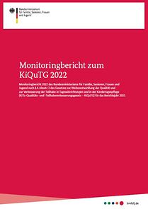Titelseite vom Monitoringbericht zum KiTa-Qualitäts- und Teilhabeverbesserungsgesetz 2022