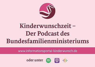 Ansicht der Infokarte Kinderwunschzeit - Der Podcast des Bundesfamilienministeriums